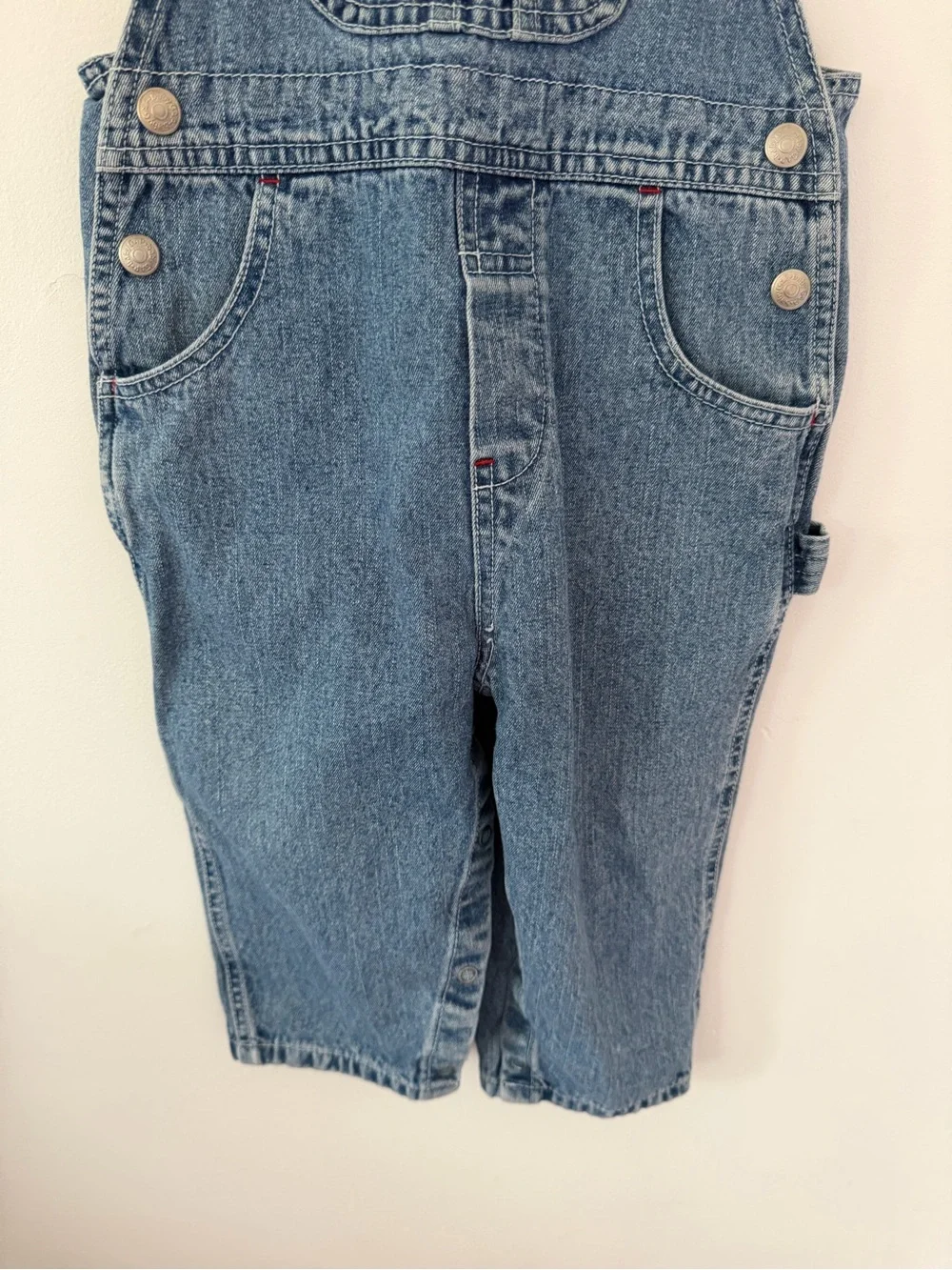 GAP Denim Overalls in Light Blue Wash vintage 18-24